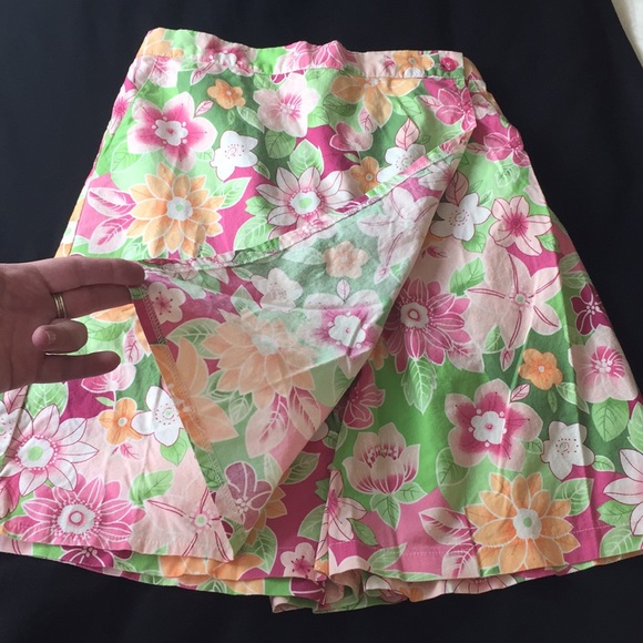 VINTAGE SKORT sz 8 FLORAL Hawaii Vibe COTTON EUC - Picture 3 of 8